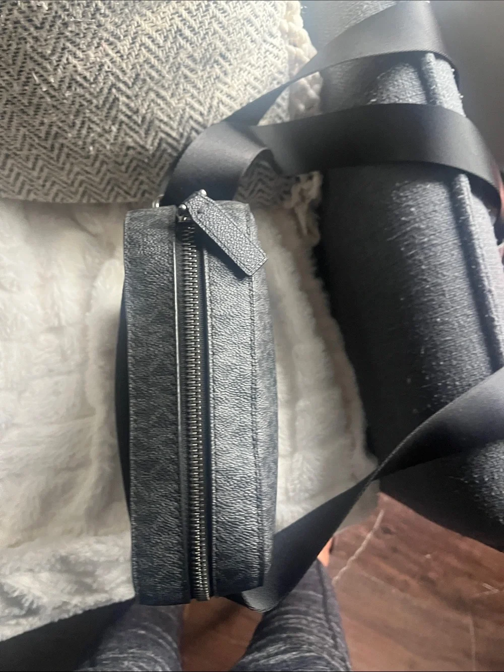 Michael Kors Black Pebbled Leather Messenger Bag